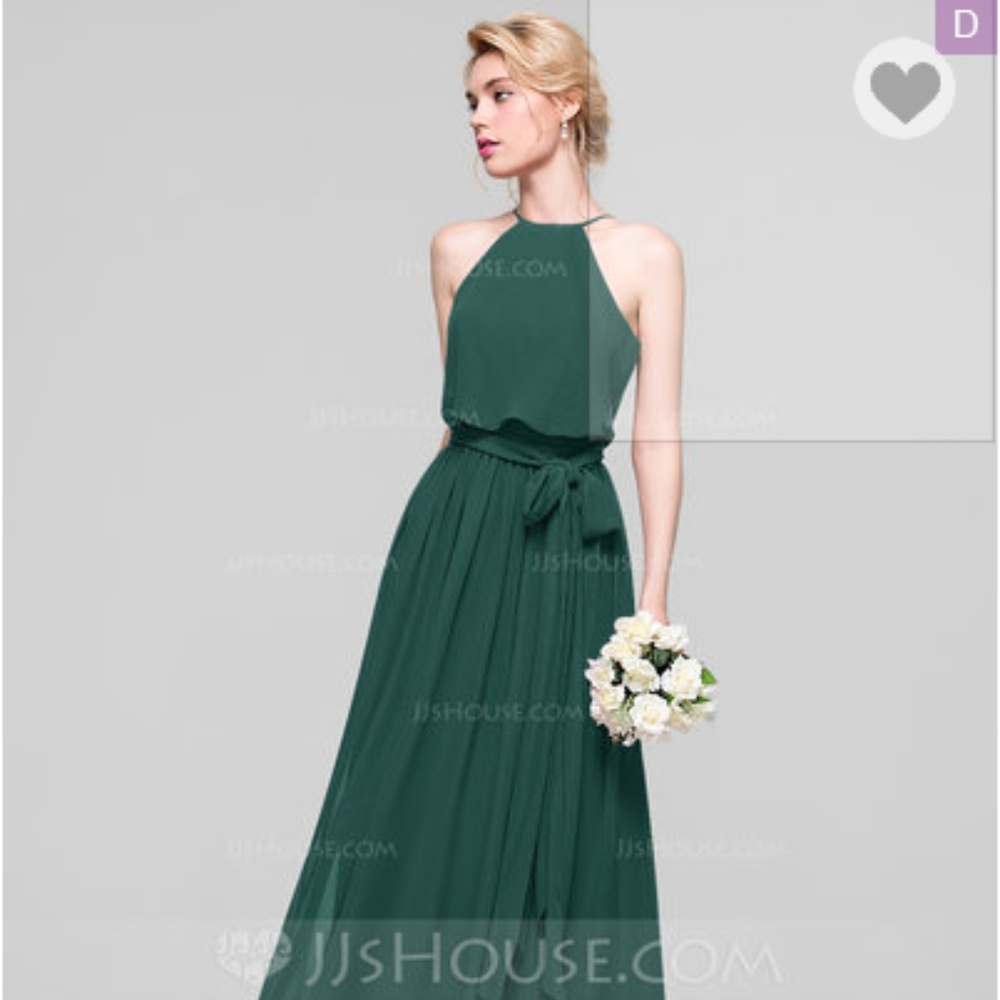 Long Dark Green Bridesmaid Dress